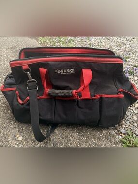 Husky Black and Red Heavy-Duty Duffel Tool Bag